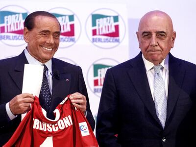 Silvio Berlusconi y Adriano Galliani, el dueño y el director deportivo del Monza.
