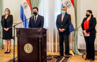 Ayer, cerca del mediodía, se concretó la asunción de Luis Castiglioni (2° izq,) en el MIC. Gentileza.