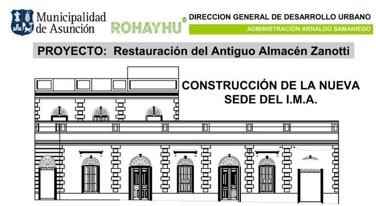 Plano de parte de la restauración de la Casa Zanotti.