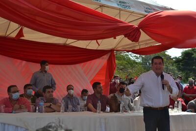 Horacio Cartes habló en la Seccional Colorada de San Juan, Misiones.