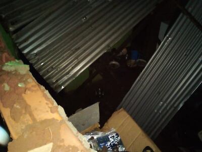 Así quedó el techo de la familia Galeano, que perdió todo tras la tormenta