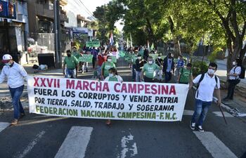 Campesinos de la FNC dieron inicio a la tradicional marcha que realizan cada año.