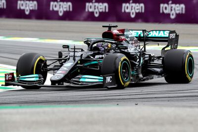 AMDEP2800. SAO PAULO (BRASIL), 12/11/2021.- El británico Lewis Hamilton de Mercedes participa hoy, en la primera practica del Gran Premio de Fórmula Uno de Brasil en el Autódromo José Carlos Pace en Sao Paulo (Brasil). La carrera se realizará este 14 de noviembre de 2021. EFE/Sebastiao Moreira
