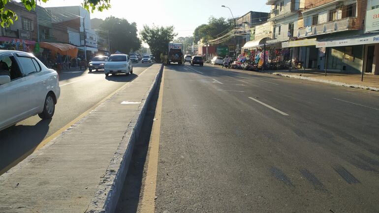 Cuadrillas despejaron la avenida Eusebio Ayala hoy de mañana.