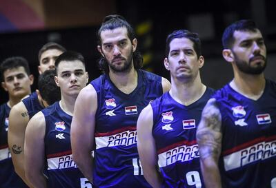 Jorge Martínez (i), Jorge Sequera, Lucho Ljubetic y Titi Riveros, en el finde de partidos. (FIBA)