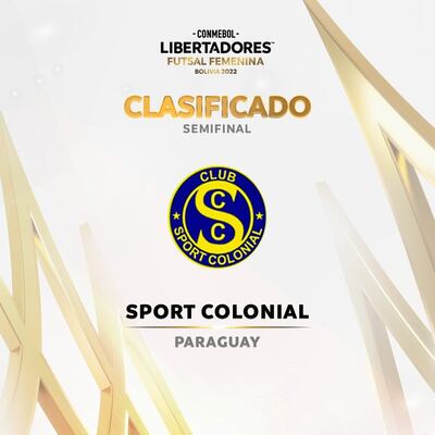 Sport Colonial clasificó a las semifinales de la Libertadores de Futsal FIFA femenino