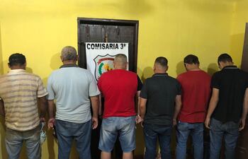 Aprehendidos durante el procedimiento efectuado frente a DINATRAN.