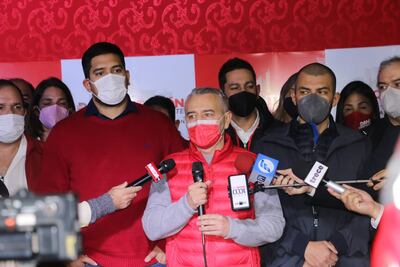 Daniel Centurión, en la conferencia de prensa en la que reconoció la victoria de "Nenecho" Rodríguez.