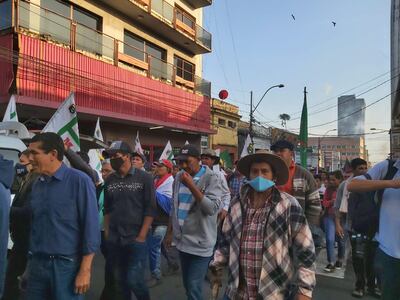 Campesinos volvieron a marchar este miércoles por la mañana en el centro de Asunción.