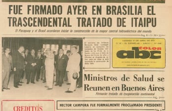 Portada del diario ABC Color del 27 de abril de 1973.