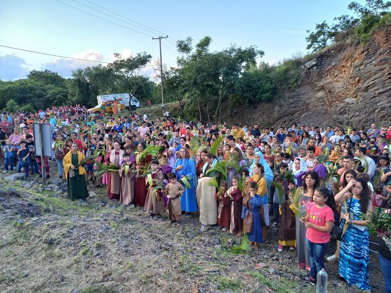 Cientos de personas llevaron sus palmas para la bendición.