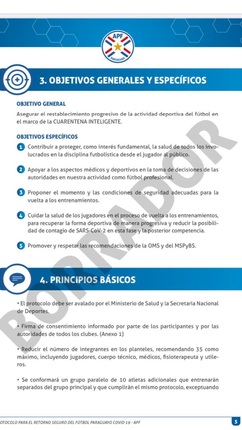 Los detalles del protocolo del fútbol paraguayo.