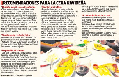 RECOMENDACIONES PARA LA CENA NAVIDEÑA