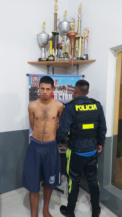 Isaac Jeremías Alvarenga Rotela, detenido.