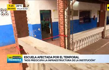 Villa Elisa: Escuela "Ever Faustino Beaufort" afectada por el temporal