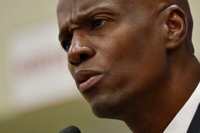El president Jovenel Moise en una conferencia en Puerto Príncipe.