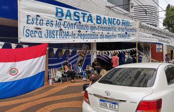 Manifestación frente a la Dirección Regional del Trabajo, días atrás.