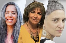 Tres canosas paraguayas que lucen su pelo al natural y con toda la onda: Guadalupe Quiñones, Ana María de Brix y Vivi Marín.