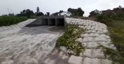 Canal de desagüe Pluvial instalada en el barrio Obrero denominada Mandyjurandy.