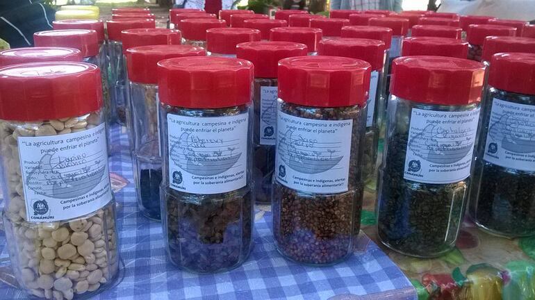 Gran variedad de frascos de semillas estarán para la venta en la feria.