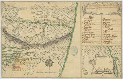 De Ygatimi era el Tu'î portugués de Azara (Aratinga leucophthalma), Mapa de la plaza de los Placeres de Ygatimi tomada por capitulaciones por D. Agustin Fernando de Pinedo, con solo las Milicias del Paraguay [sic], Archivo General Militar de Madrid (PRY-1/1)