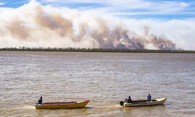 Incendios a la vera del río Paraná, que junto con otras zonas están afectadas por las quemazones.