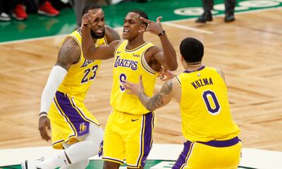 Rajon Rondo (9) no estará en el reinicio de la temporada 2019-2020 a causa de una lesión en la mano.