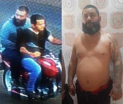 El sicario Leandro Fontoura  a bordo de la moto guiada por Lik Brenno Ferreira, tras el crimen.