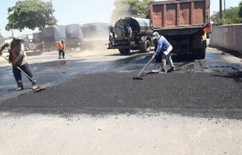 Las tareas son ejecutadas por la planta asfáltica del MOPC.