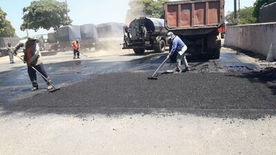 Las tareas son ejecutadas por la planta asfáltica del MOPC.