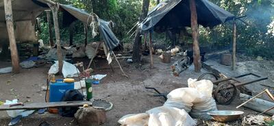 Uno de los campamentos narcos hallados durante el operativo