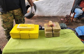 Panes de cocaína que iban ocultas en las cubiertas de la camioneta.
