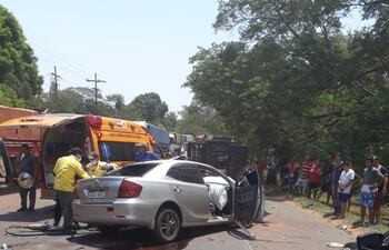Un docente resultó herido en un choque frontal en Yaguarón