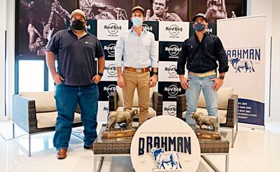 Marito Pereira, Ignacio Llano y Martín Arce, ayer en la rueda de prensa realizada en el Hard Rock Café de Asunción.