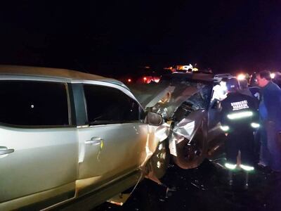 El violento choque frontal ocurrió sobre la Ruta PY10, cerca de la Municipalidad de San Cristóbal.