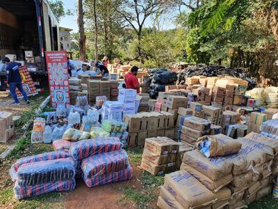 La carga incautada por contrabando en Ciudad del Este.