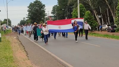 Perjudicados por el temporal de Capiibary se manifestaron en la mañana de hoy.