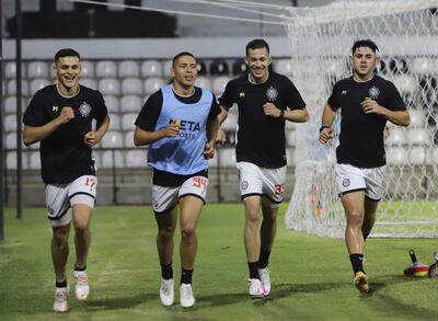 Saúl Salcedo (d), en compañía de Luis Fernando Cáceres, Jordan Santacruz y Ramón Sosa.