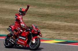 Francesco Bagnaia, a bordo del Ducati, en la clasificación del Gran Premio de Alemania 2022 de MotoGP.