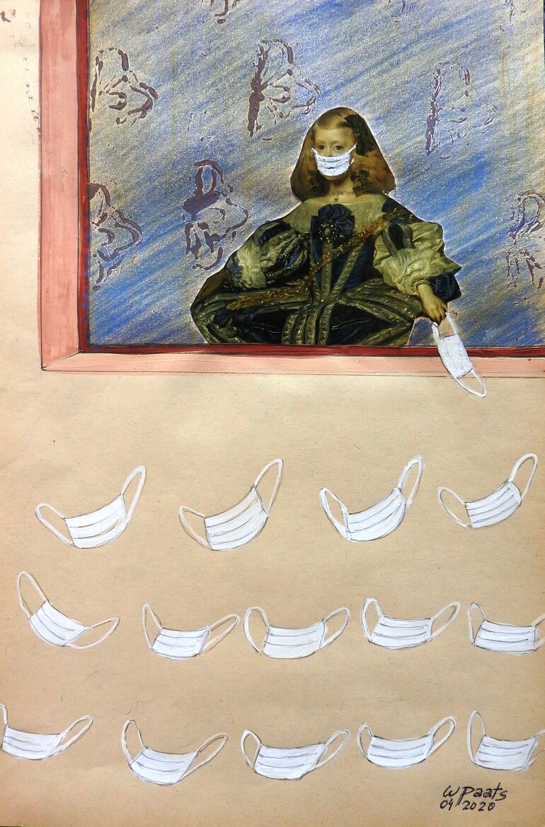 Obra de la serie "Y el virus llegó a la corona", del artista William Paats Martínez.