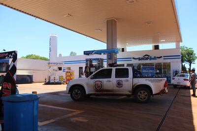 La estación de servicios asaltada este lunes en Ciudad del Este.
