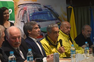Édgar Molas, presidente de la Comisión Deportiva del Touring, brindando detalles de la edición 47 del Transchaco Rally.