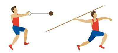 Lanzamientos de martillo y jabalina.