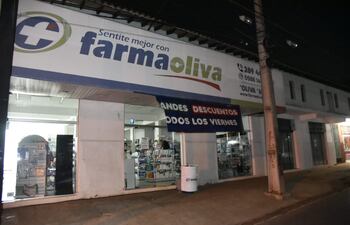 Farmacia que fue visitada por un malviviente anoche en Calle'i, San Lorenzo.