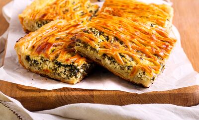 Tarta de hojas verdes y ricota.