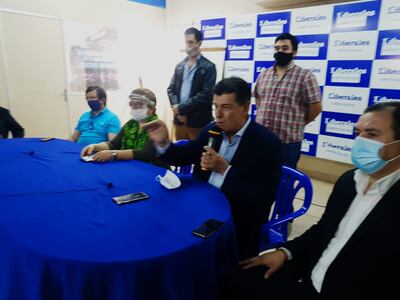 Conferencia de prensa de la Mesa de presidentes de la Oposición.