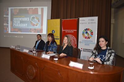 El Conversatorio Juventudes 2030 Paraguay y el lanzamiento del Programa de Fortalecimiento ODS Juventudes Paraguay 2030 se llevó a cabo esta mañana en el salón auditorio de Bienestar Estudiantil de la Universidad Nacional de Asunción.