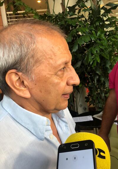 Juan Alberto Acosta, titular de Guaraní, en la reunión.