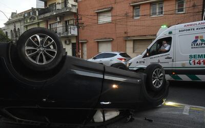 Fotos del accidente en Asunción.