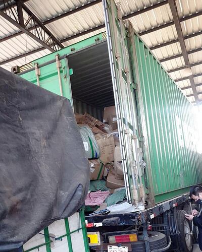 El container que fue abierto por los ladrones. Fue en Algesa.